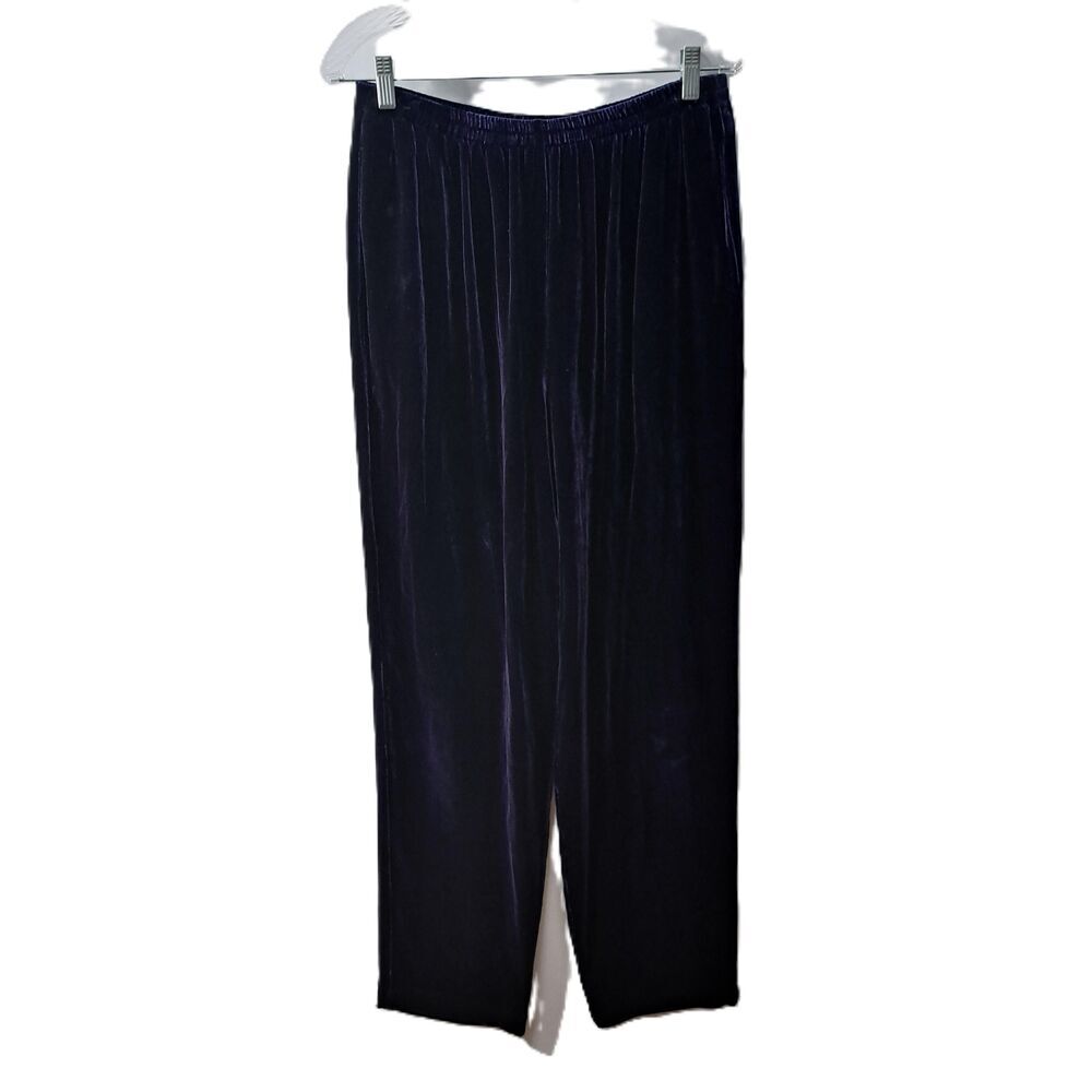 David Dart Collection Womens Purple Velvet Velour High Waist Pants Medium